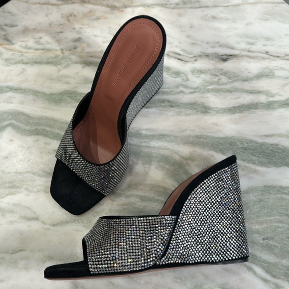 Brand new Amina Muaddi Lupita crystal wedge mules - Picture 2 of 7